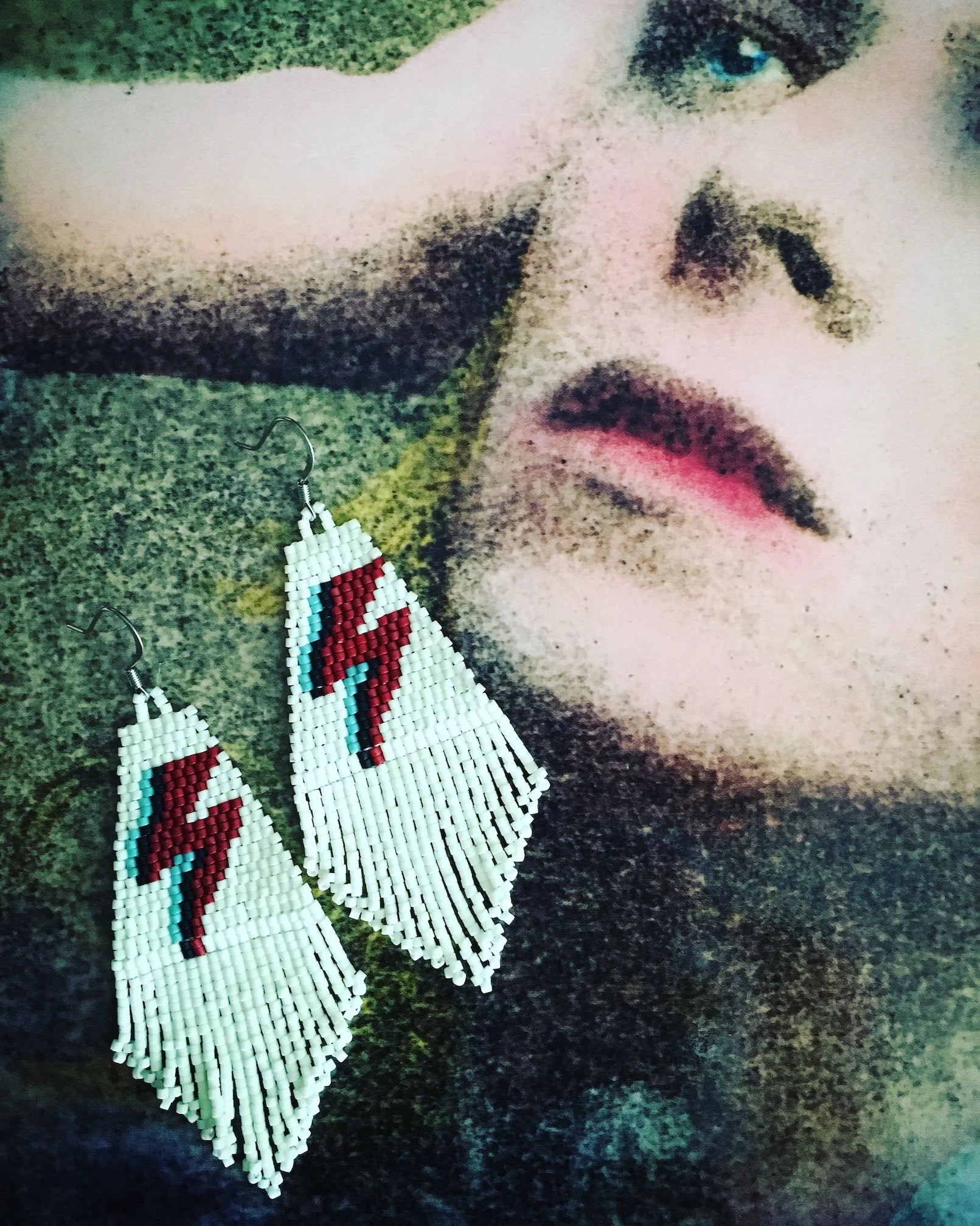 VAJRA EXCLUSIVE HANDMADE LIGHTNING BOLT BEADED EARRINGS