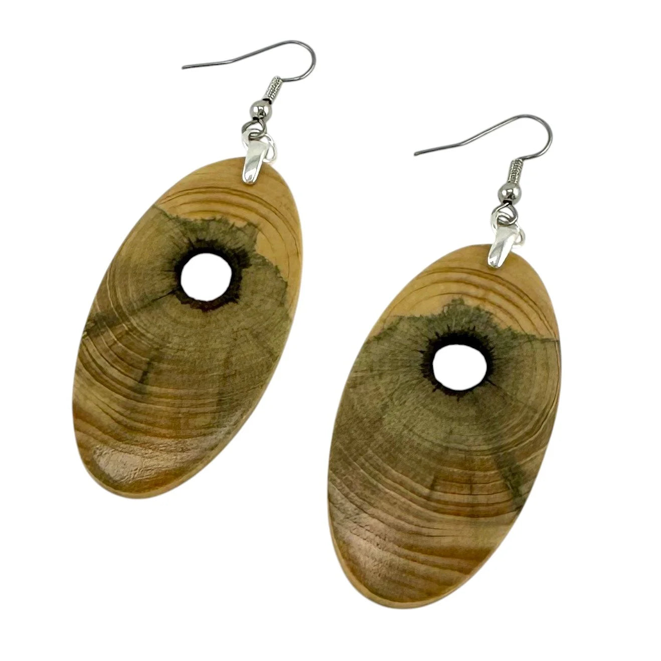Monkey Pod Wood & Resin Earrings