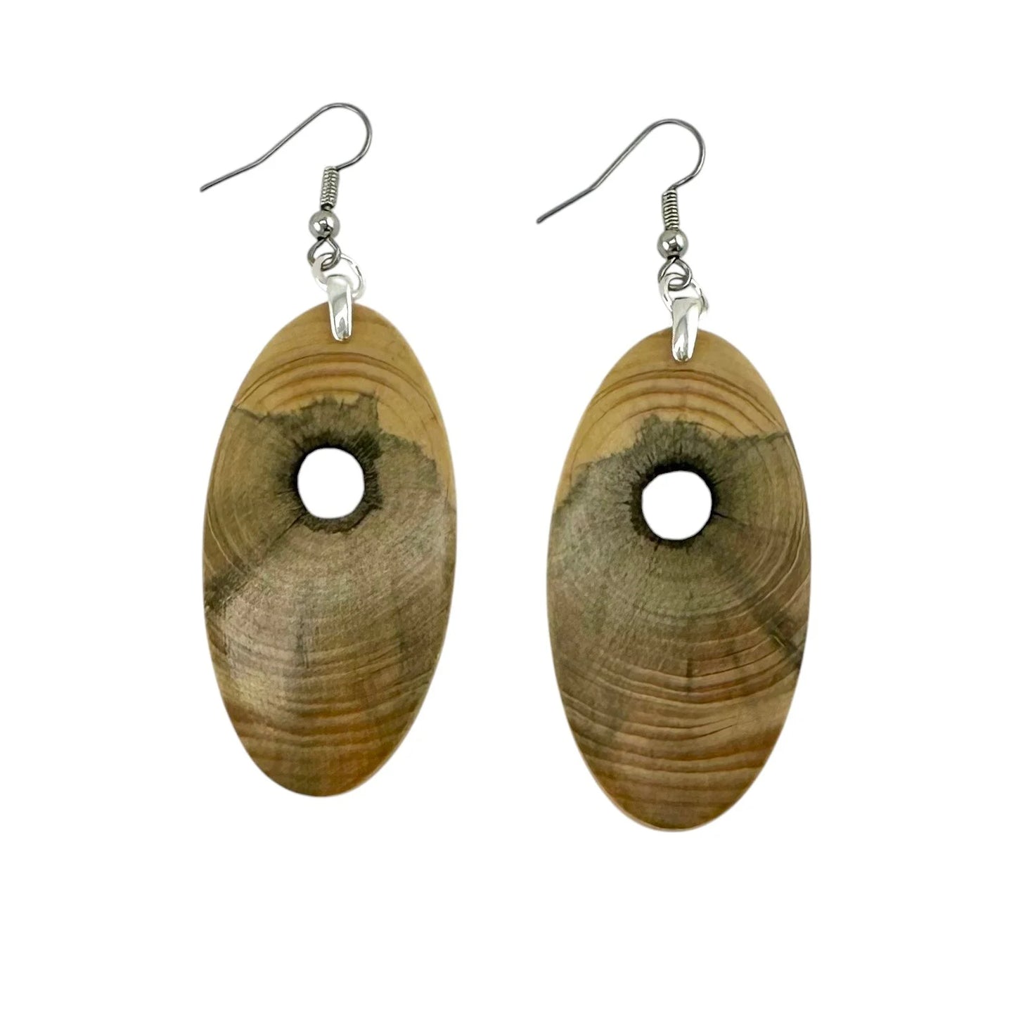 Monkey Pod Wood & Resin Earrings