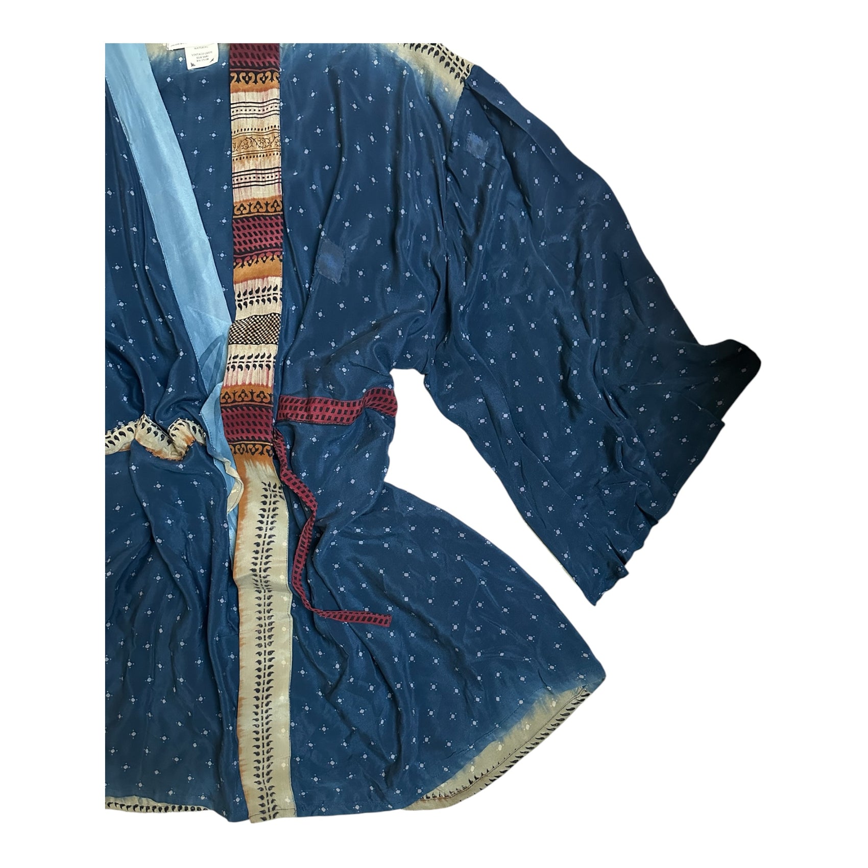 Sari Silk Kimono – Indigo Bell Sleeve by Kantha Bae