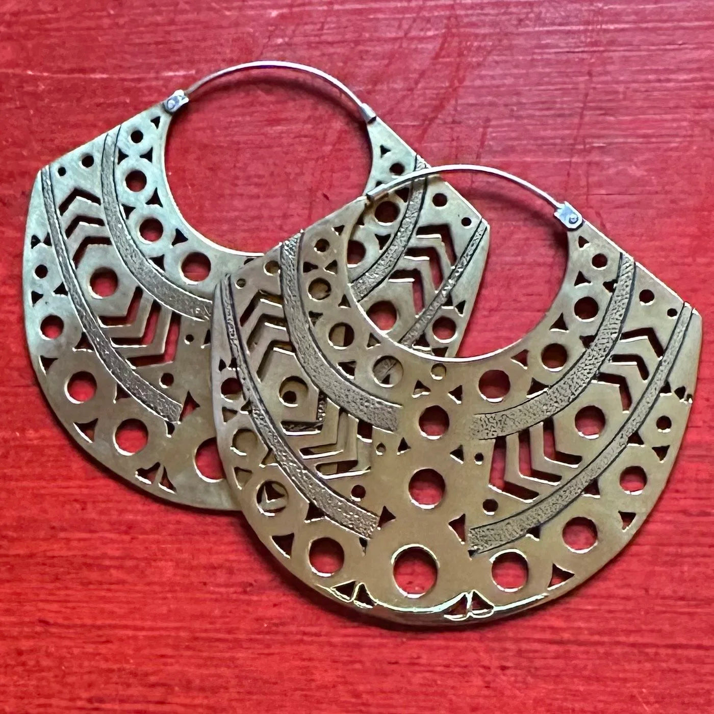 Brass Indonesian Tribal Hoop Earrings – Vajra