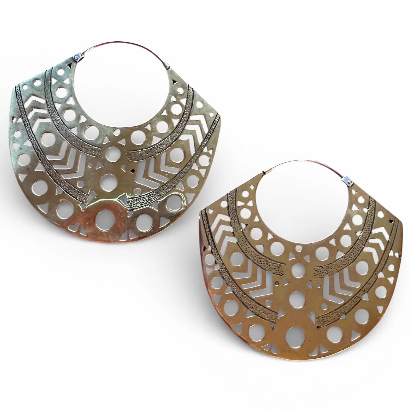Brass Indonesian Tribal Hoop Earrings – Vajra