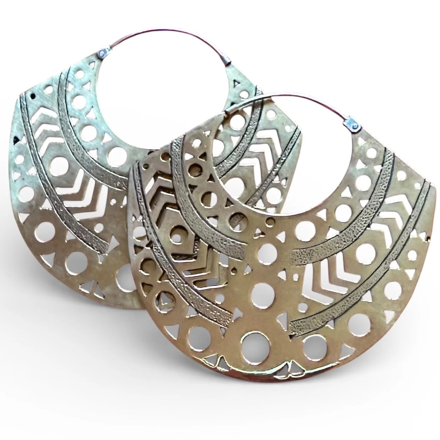 Brass Indonesian Tribal Hoop Earrings – Vajra