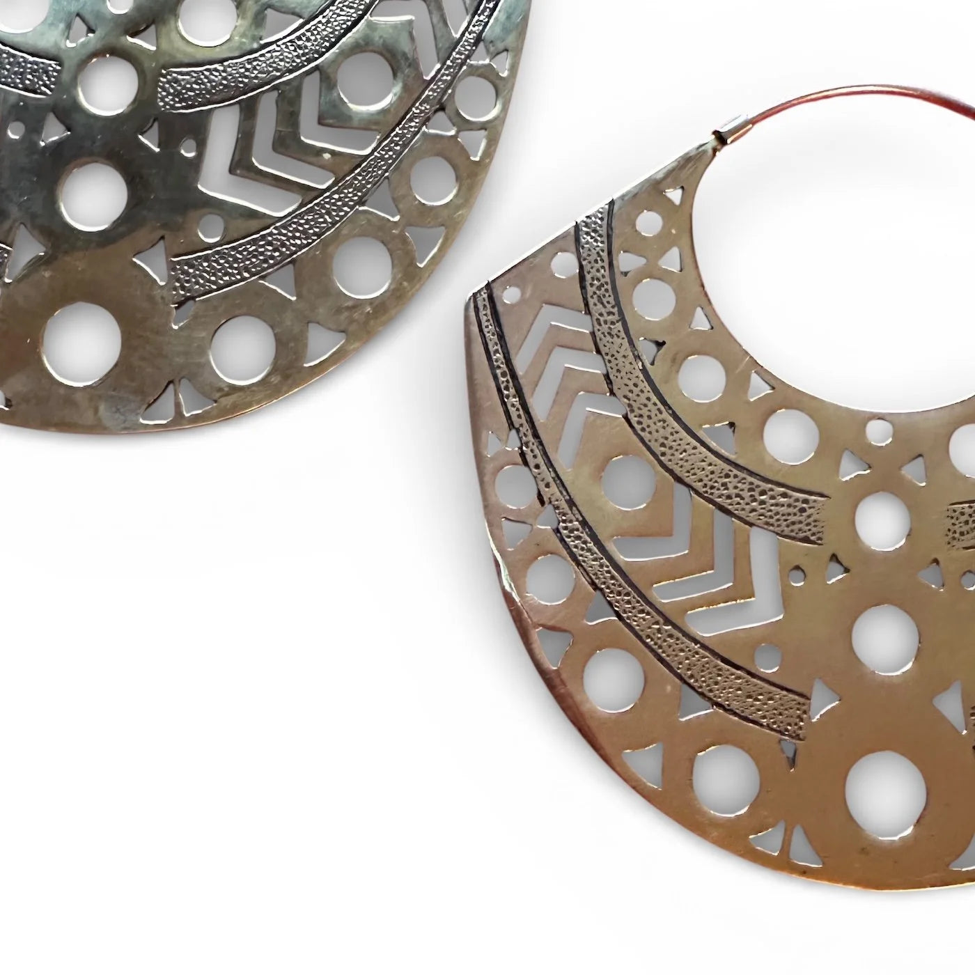 Brass Indonesian Tribal Hoop Earrings – Vajra