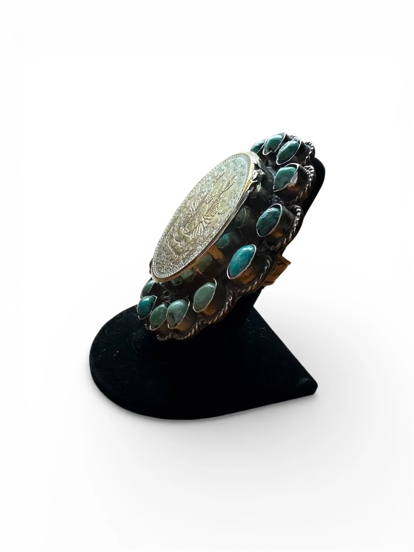 Buddha Coin & Turquoise Ring