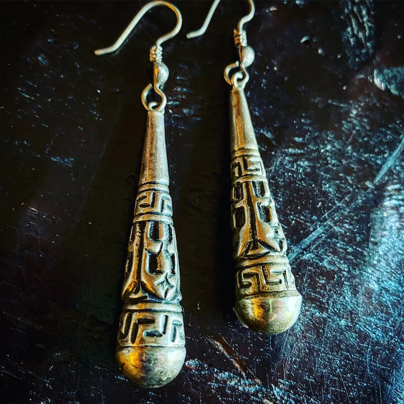 Sterling Silver Drop Earrings from Nepal