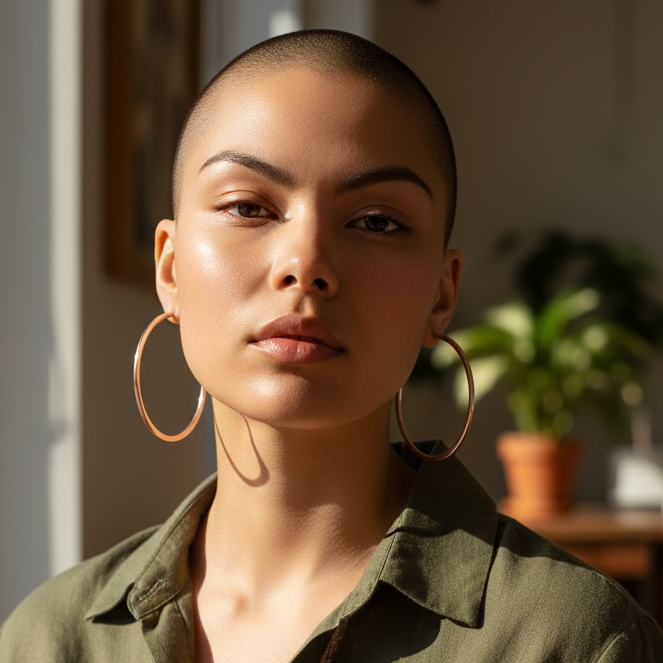 Handmade Copper Hoop Earrings – Classic Solid Copper Three Inch