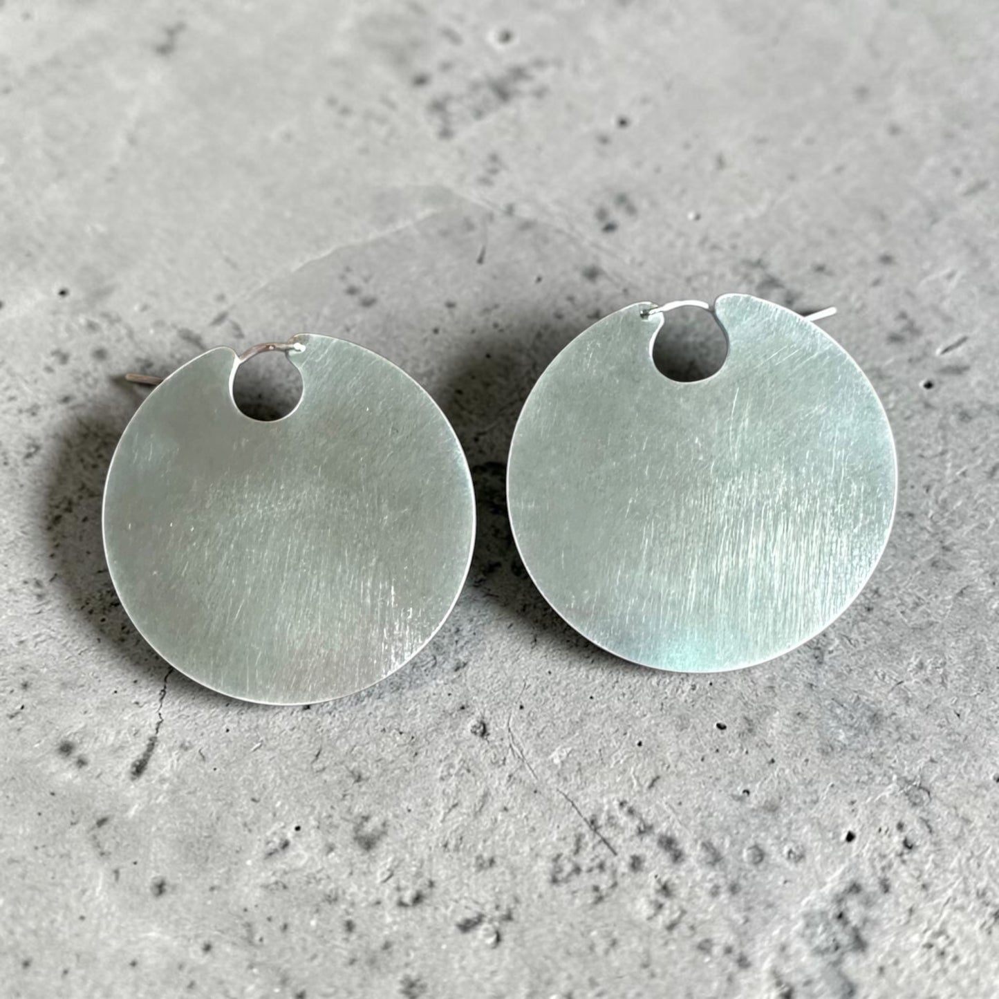 Silver Full Moon Hoops