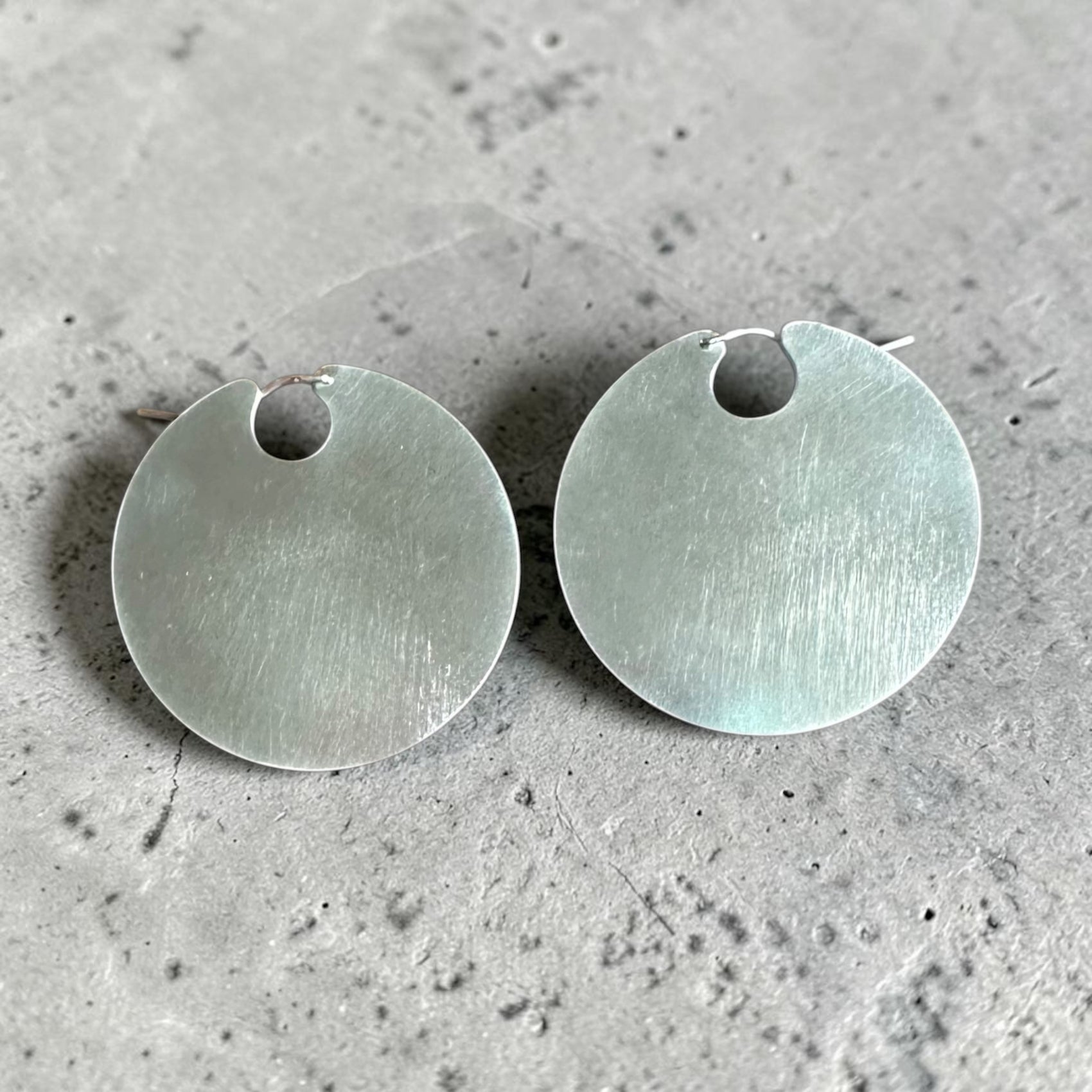 Silver Full Moon Hoops