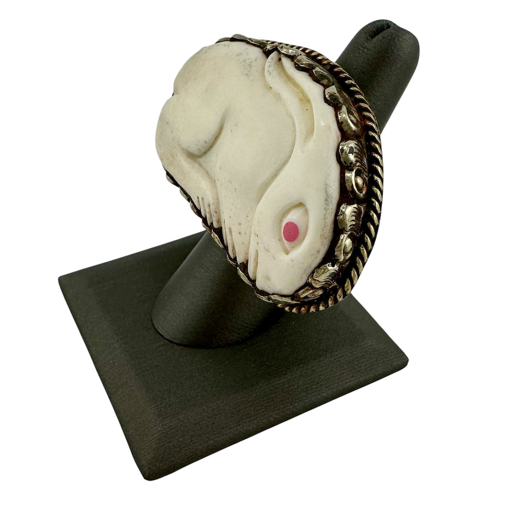 Tibetan White Rabbit Ring