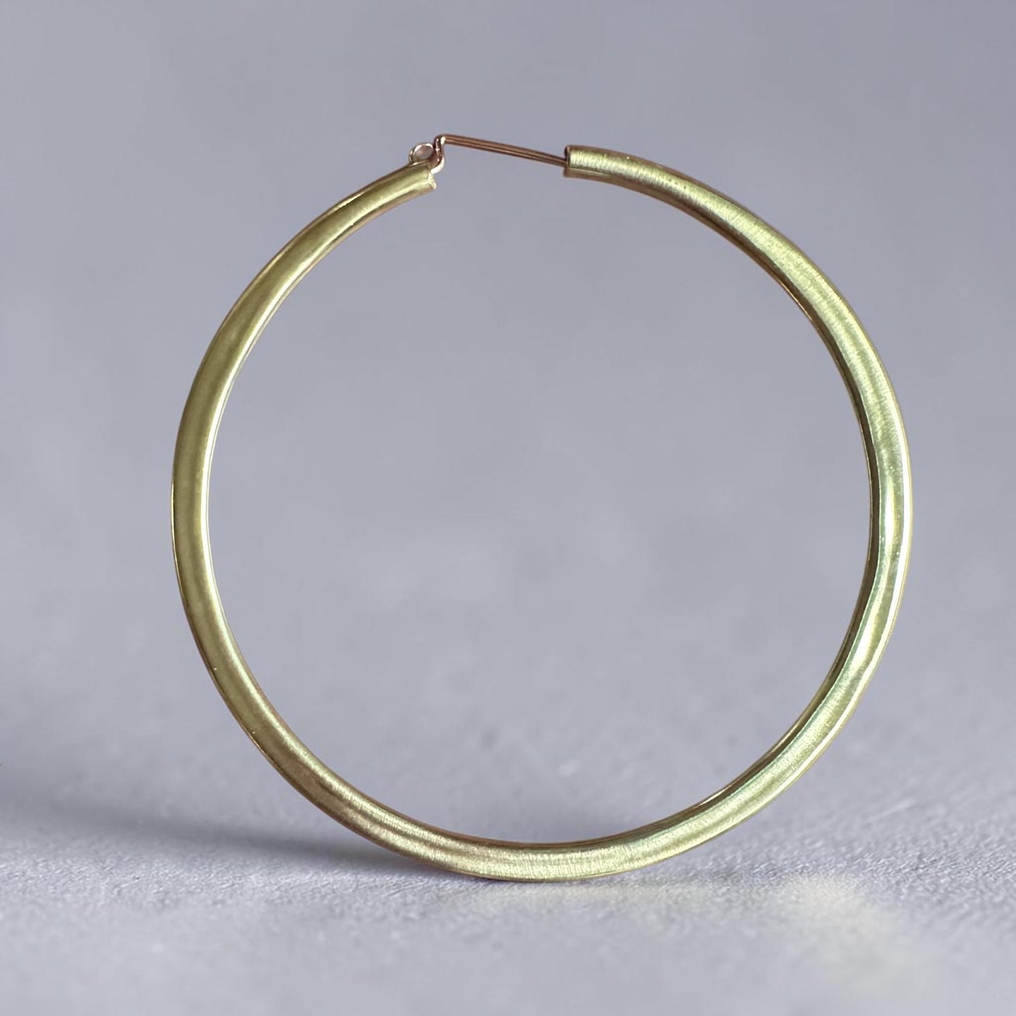Handmade Solid Brass Hoop Earrings – 3" Statement Round