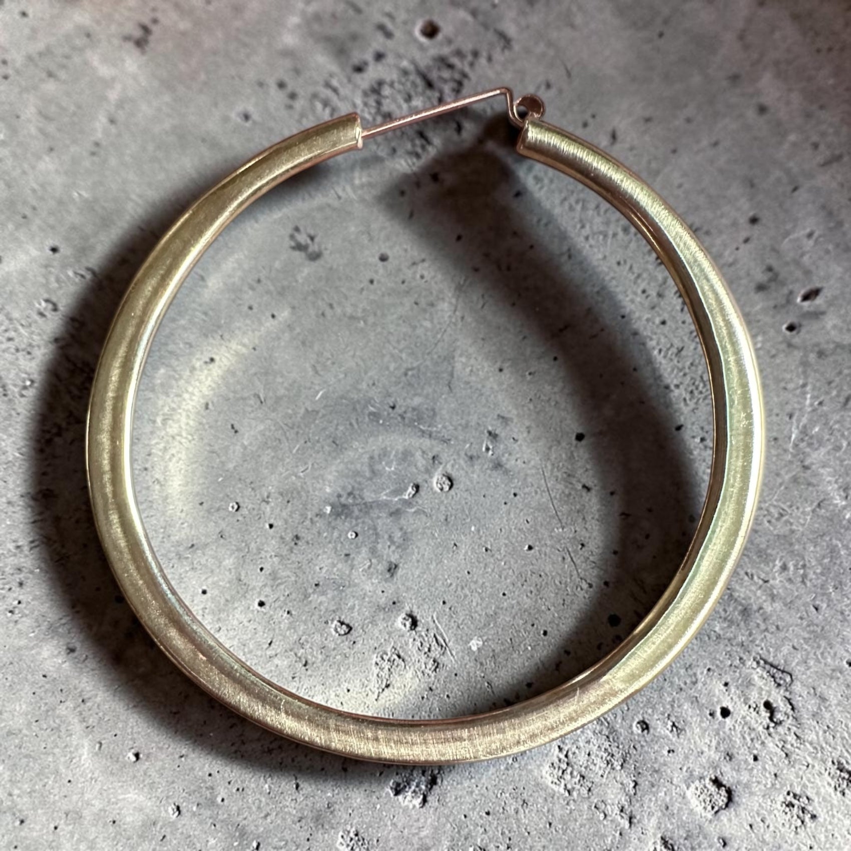 Handmade Solid Brass Hoop Earrings – 3" Statement Round
