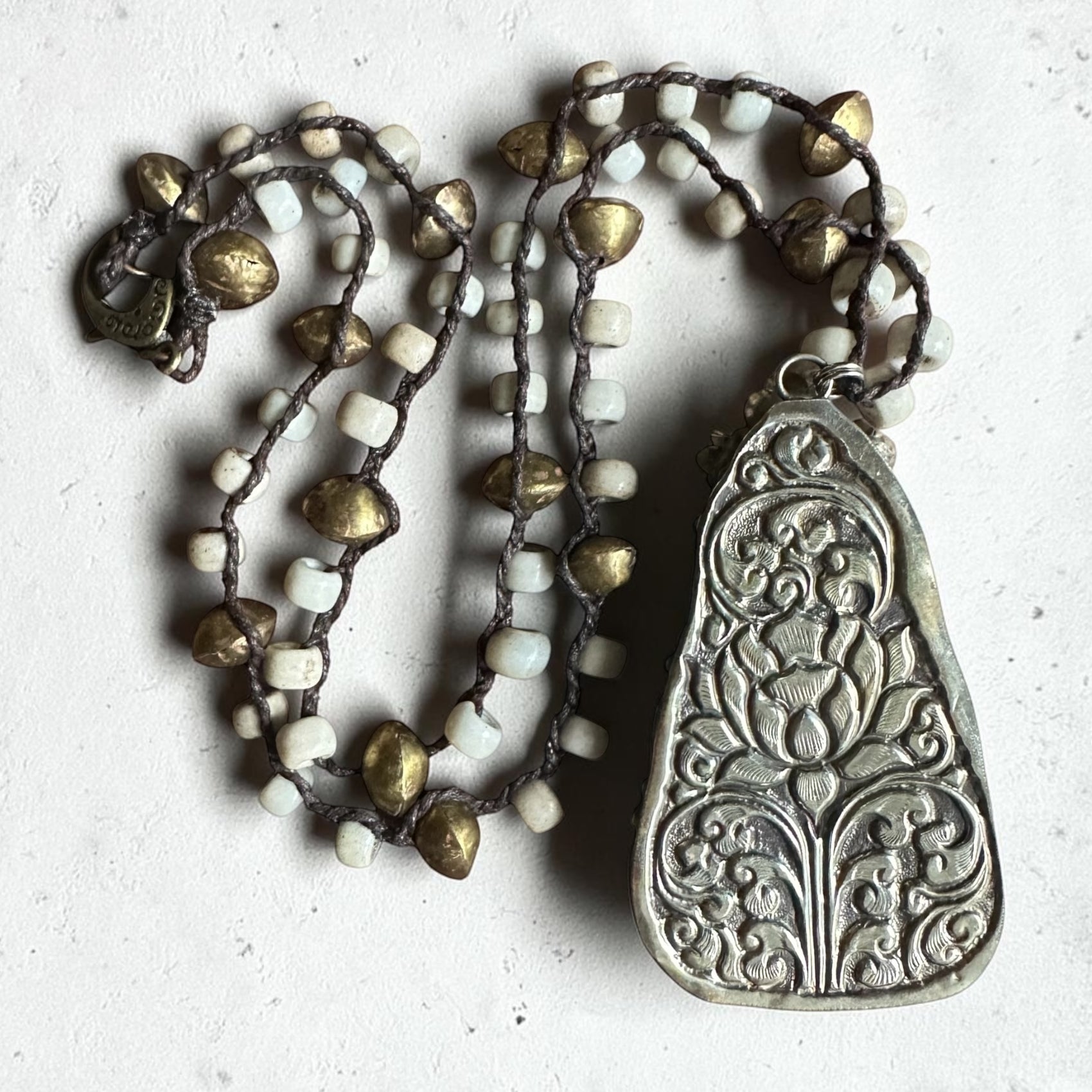 Meditating Buddha Tibetan Silver Necklace