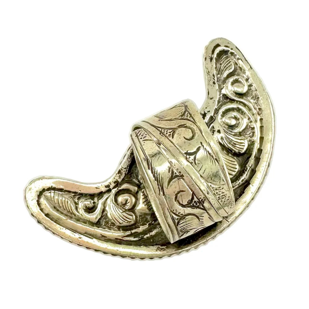 Mama Tibetan Hand Carved Crescent Moon Ring