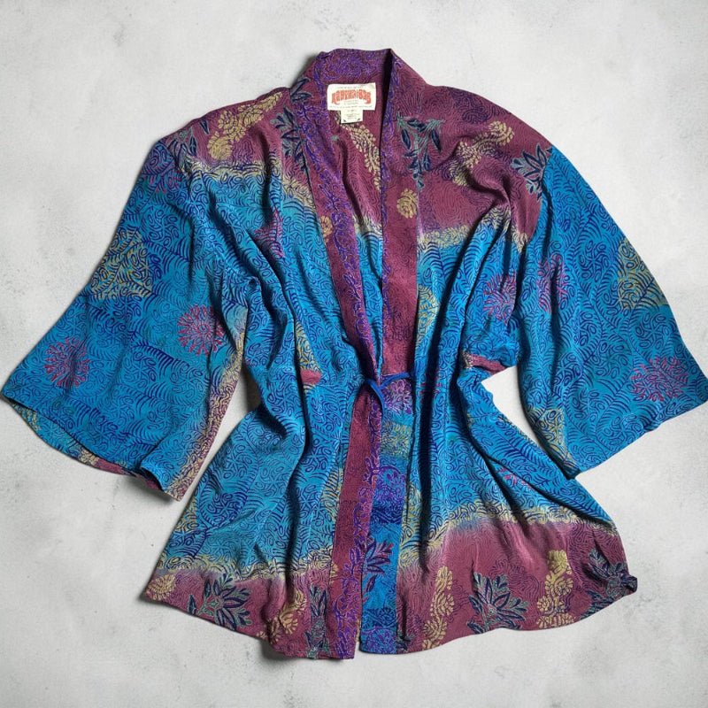 multi colored silk vintage sari kimono
