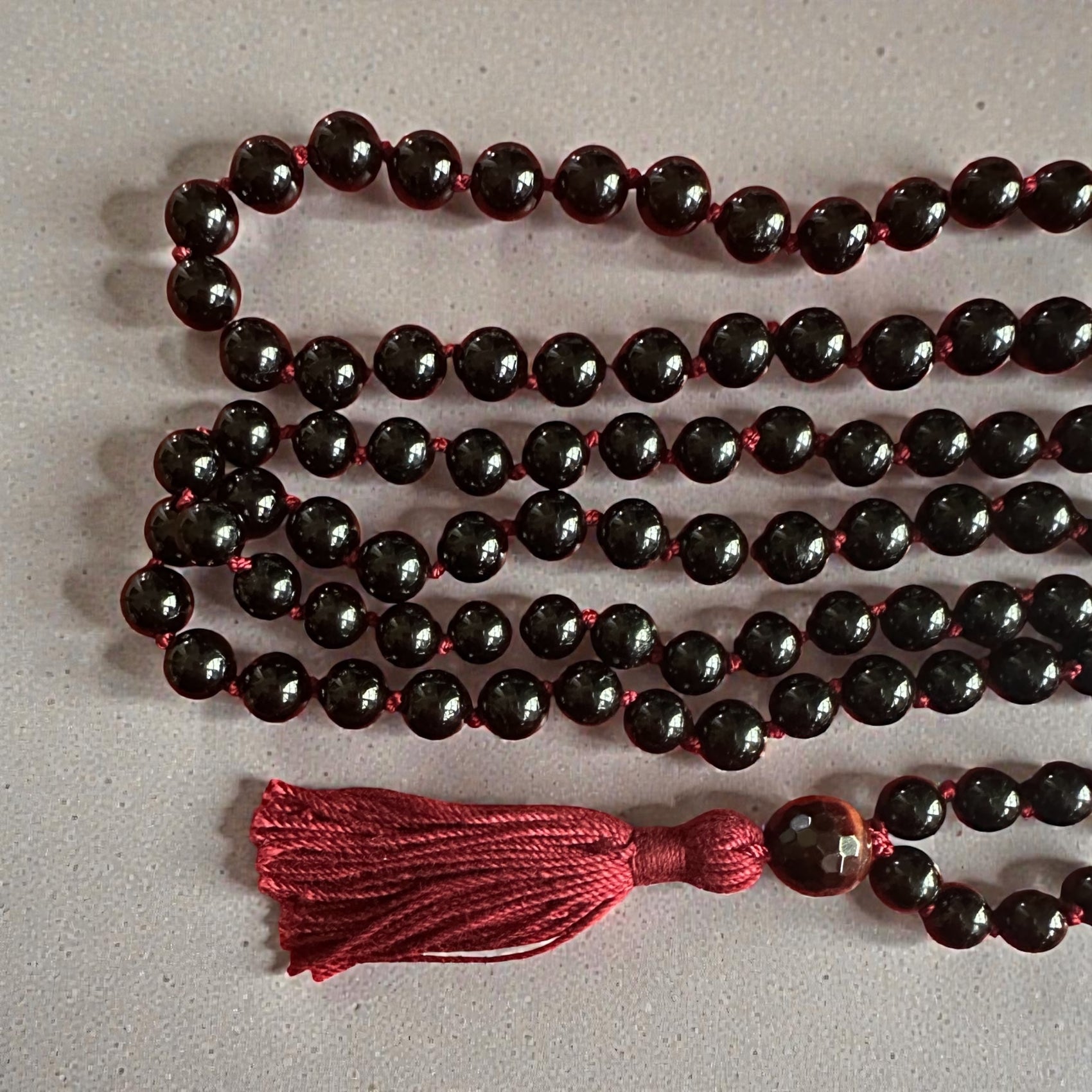Black Tourmaline Hand Knotted 108 Bead Mala