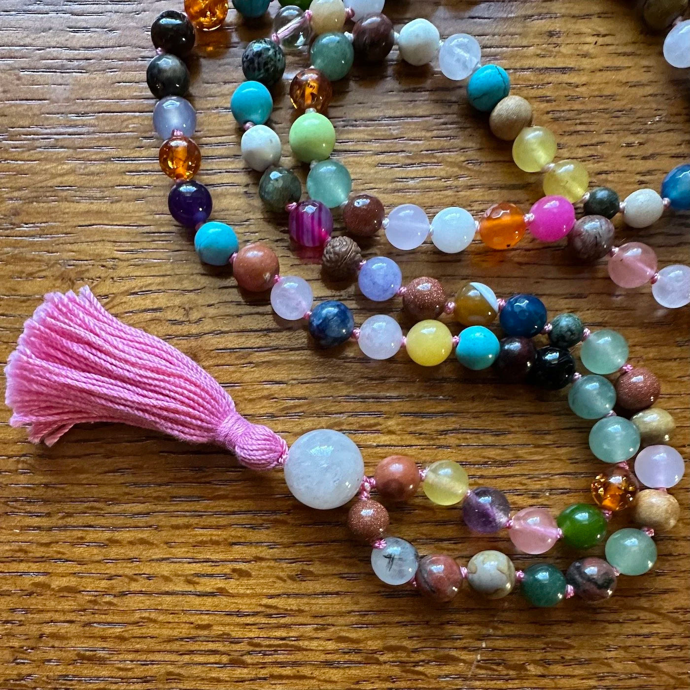 VAJRA MULTI STONE HAND KNOTTED 108 BEAD MALA