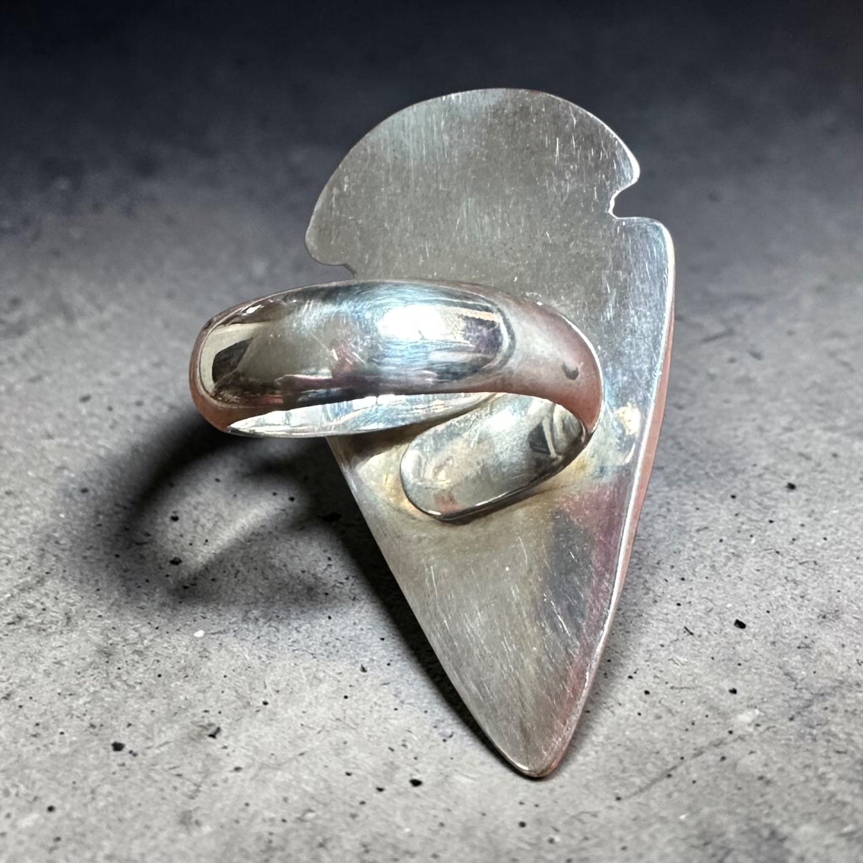 Dragon Glass Black Obsidian Arrowhead Ring in Sterling Silver