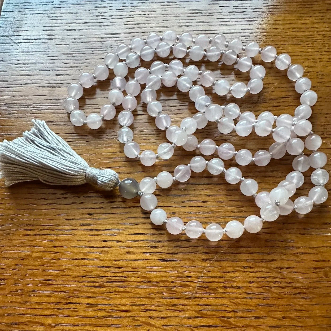 Rose Quartz Hand Knotted 108 Bead Mala